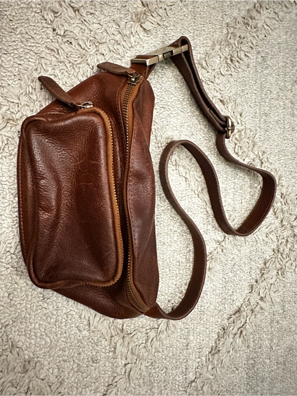 Classic Brown Leather Crossbody Sling Bag